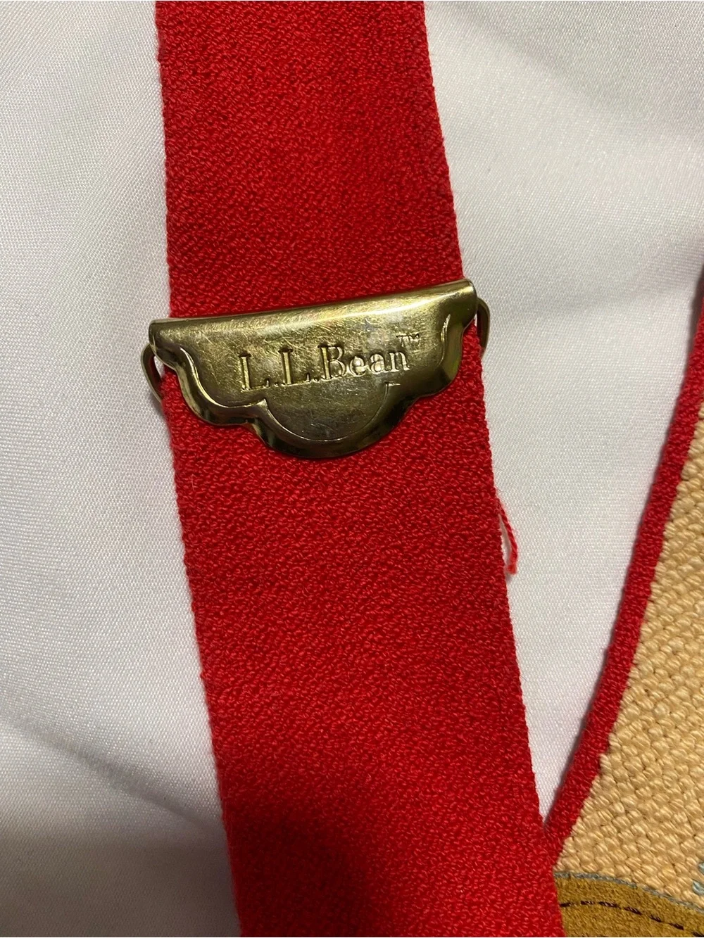 L.L. Bean Vintage Red Suspenders with Brass Clip